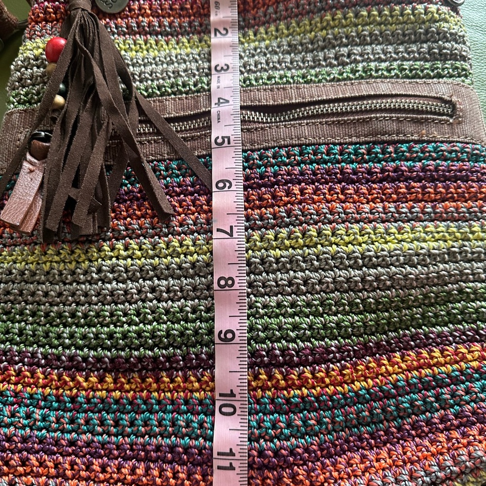 The Sak Brown and Red Crossbody Bag with Bohemian Style - Picture 7 of 10
